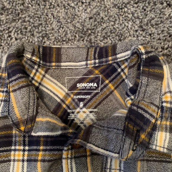 Sonoma boys plaid flannel size 5 - Picture 3 of 4